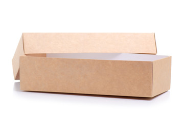 Brown box cardboard on white background isolation