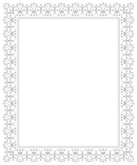 Decorative frame Elegant vector element for design in Eastern style, place for text. Floral grey border. Lace illustration for invitations and greeting cards