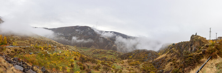 Garni Gorge, Kotayk region, near the village of Garni. It is represented by five high, often hexagonal basalt columns. Along the gorge extends the Garni Plateau. The gorge is one of the most tourist d