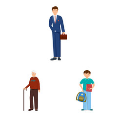 Vector design of family and people symbol. Set of family and avatar vector icon for stock.