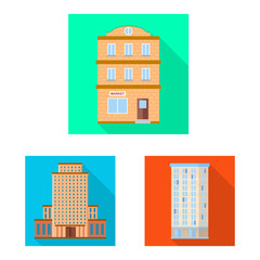 Fototapeta premium Isolated object of municipal and center sign. Collection of municipal and estate stock symbol for web.