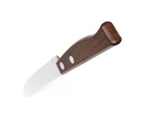 Knife isolated on white background, top view