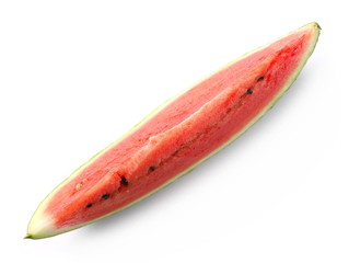 Fresh watermelon slice isolated on white background, top view