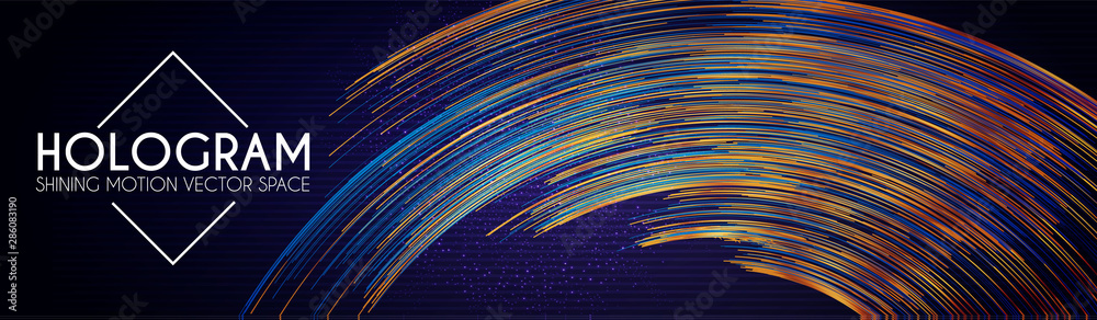 Wall mural motion backgound. magic color amd light effect design template. shining depth space.