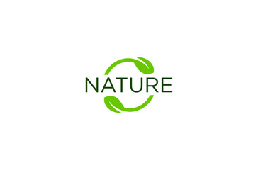 nature logo with circle leaf ready to use