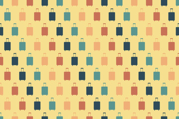 Colourful suitcase icons background