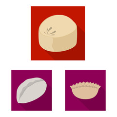 Isolated object of products and cooking logo. Collection of products and appetizer stock vector illustration.