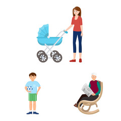 Isolated object of family and people icon. Set of family and avatar stock symbol for web.