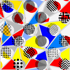 Classic polka dot pattern in a patchwork collage style.