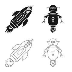 Vector illustration of astronomy and technology symbol. Collection of astronomy and sky stock symbol for web.