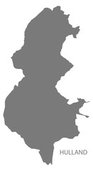 Hulland grey ward map of Derbyshire Dales district in East Midlands England UK