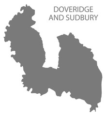 Doveridge and Sudbury grey ward map of Derbyshire Dales district in East Midlands England UK