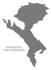 Hartington and Taddington grey ward map of Derbyshire Dales district in East Midlands England UK