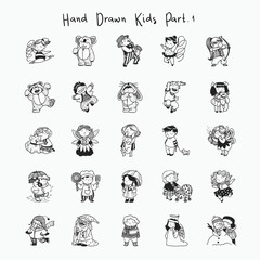 Hand drawn kids. Kids illustration. Cartoon kids. Child. Handdrawn childs.