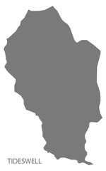 Tideswell grey ward map of Derbyshire Dales district in East Midlands England UK