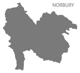 Norbury grey ward map of Derbyshire Dales district in East Midlands England UK