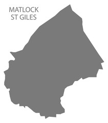 Matlock St Giles grey ward map of Derbyshire Dales district in East Midlands England UK
