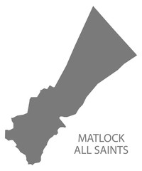 Matlock All Saints grey ward map of Derbyshire Dales district in East Midlands England UK