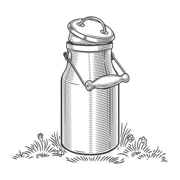 recommend clip art: Milk can sketch