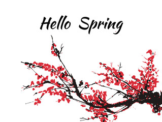 Cherry blossom Sakura bloom template