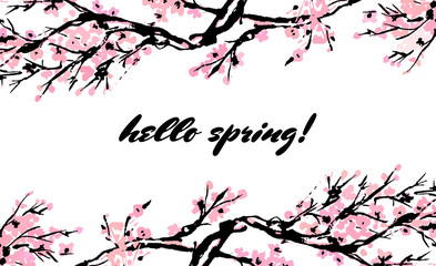 Cherry blossom Sakura bloom template