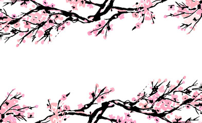 Cherry blossom Sakura bloom template