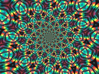 Colorful digital graphic kaleidoscope symmetry mandala style in laser light trial pattern, Tie Dye , spiderweb art background for art projects, banner, business, card,  template