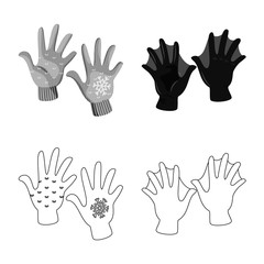 Vector design of silhouette and safety icon. Set of silhouette and comfort stock vector illustration.