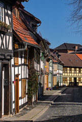 Fachwerkhäuser in der Altstadt von Wernigerode im Harz in Sachsen-Anhalt, Deutschland