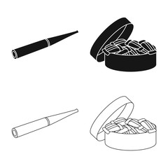 Isolated object of refuse and stop icon. Collection of refuse and habit stock symbol for web.