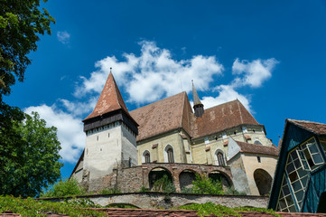Fototapeta na wymiar Exterior view of the saxon fortified church of Biertan, Romania.