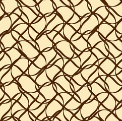 Naklejka premium Black vector seamless wavy line pattern