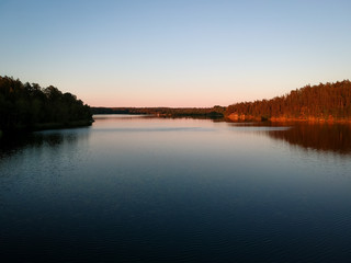 lake in the sunset