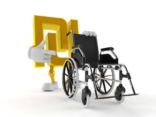 Fototapeta na wymiar Shekel character with wheelchair