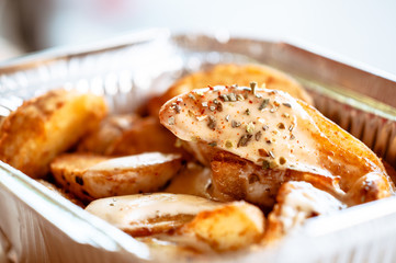 fried potato with sauce