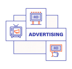 Modern Flat Line Color illustration Concept for Advertising. Concepts web banner and printed materials. Vector Illustration