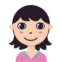 Girl or woman face portrait flat icon