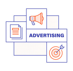 Modern Flat Line Color illustration Concept for Advertising. Concepts web banner and printed materials. Vector Illustration