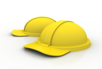 3d illustration human Safety Helmet 