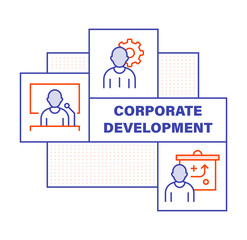 Modern Flat Line Color illustration Concept for Corporate Development. Concepts web banner and printed materials. Vector Illustration