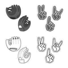 Fototapeta premium Isolated object of silhouette and safety sign. Set of silhouette and comfort stock vector illustration.