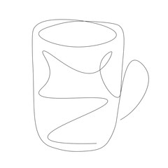 Cup on white background, vector illustration