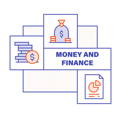 Modern Flat Line Color illustration Concept for Investment, Cash flow , Money Finance. Concepts web banner and printed materials. Vector Illustration