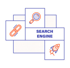 Modern Flat Line Color illustration Concept for Social Media and Seo. Concepts web banner and printed materials. Vector IllustrationWeb