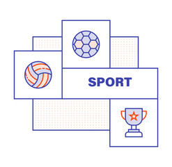 Modern Flat Line Color illustration Concept for Sport. Concepts web banner and printed materials. Vector Illustration