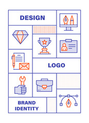 Modern Flat Line Color illustration Concept for Branding. Concepts web banner and printed materials. Vector Illustration