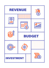 WebModern Flat Line Color illustration Concept for Business. Concepts web banner and printed materials. Vector Illustration