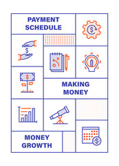 WebModern Flat Line Color illustration Concept for Business. Concepts web banner and printed materials. Vector Illustration