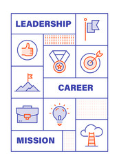 WebModern Flat Line Color illustration Concept for Business. Concepts web banner and printed materials. Vector Illustration