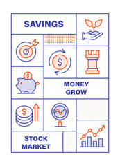 Modern Flat Line Color illustration Concept for Investment, Cash flow , Money Finance. Concepts web banner and printed materials. Vector Illustration